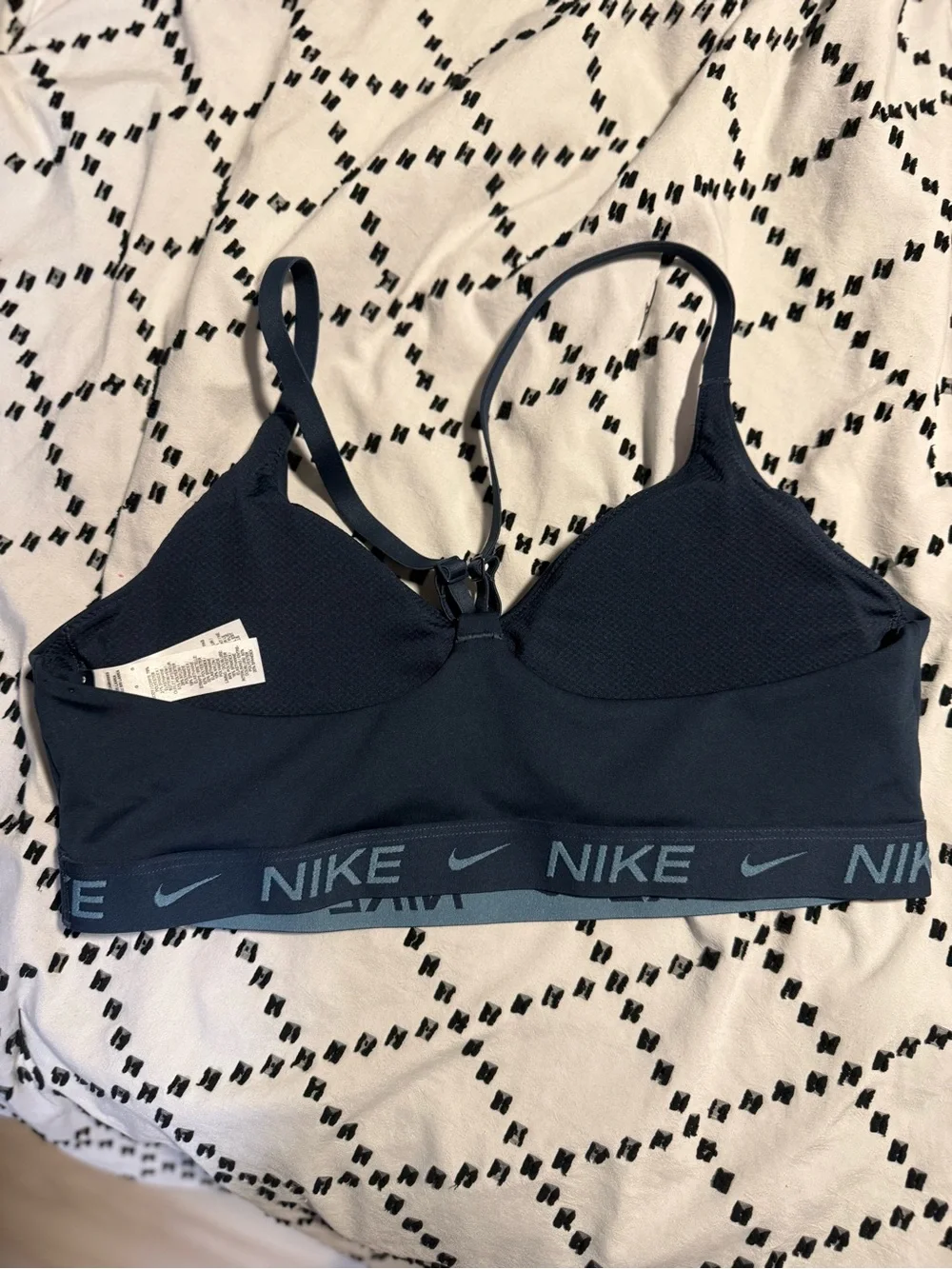 Nike Navy Logo-Trim Lightweight Sports Bralette NWOT